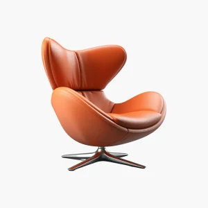 Modern Swivel Lounge Armchair with Ergonomic High-Back Design