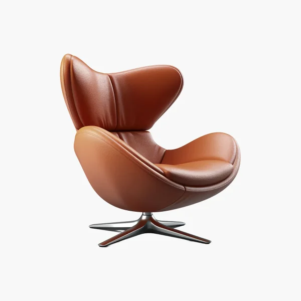 Modern Swivel Lounge Armchair with Ergonomic High-Back Design