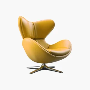 Modern Swivel Lounge Armchair with Ergonomic High-Back Design