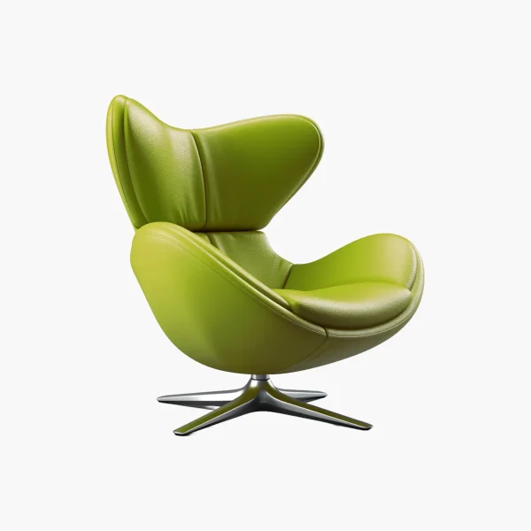 Modern Swivel Lounge Armchair with Ergonomic High-Back Design