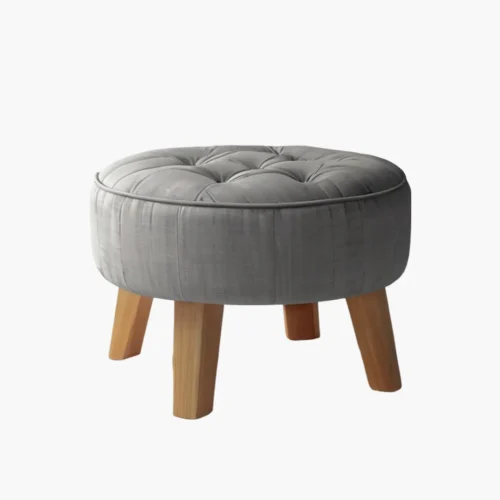 Modern Upholstered Round Ottoman Stool